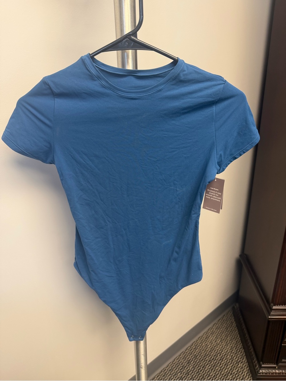 Auden Blue Short-Sleeve Crewneck Bodysuit